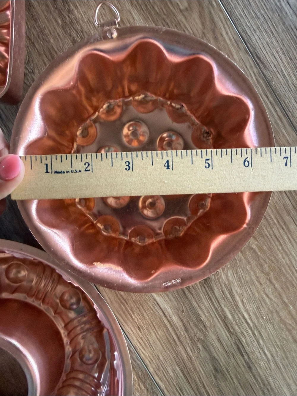 Set of 3 Vintage Copper-Tone Decorative Jelly Molds